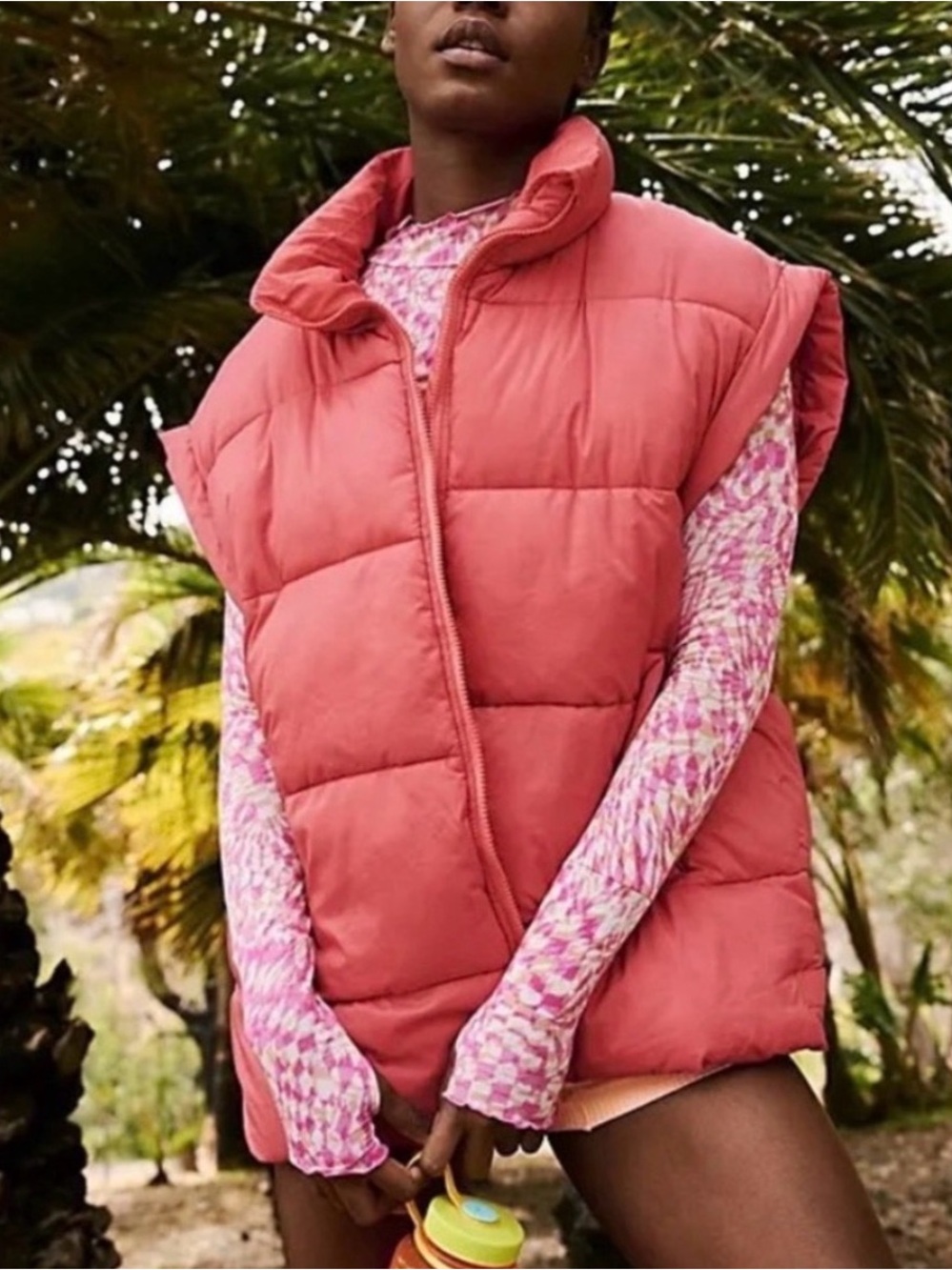 NWOT Free People In a Bubble Puffer Vest, XS in Fruit Punch